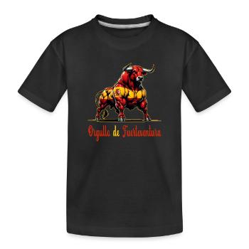 Der Stolz Fuerteventura Flagge Design - Kinder Premium Bio T-Shirt - Schwarz - Vorne