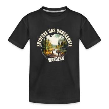 Entdecke das Unbekannte - Kinder Premium Bio T-Shirt - Schwarz - Vorne