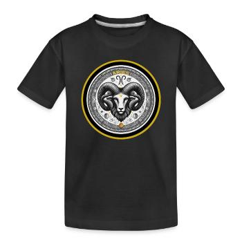 Widder Zodiac Sternzeichen Widder Ornament - Kinder Premium Bio T-Shirt - Schwarz - Vorne