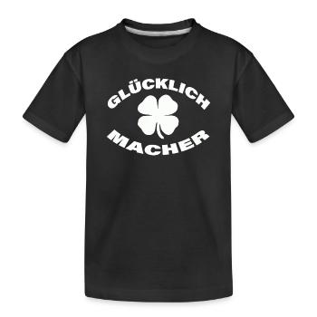 GLÜCKLICHMACHER - Kinder Premium Bio T-Shirt - Schwarz - Vorne
