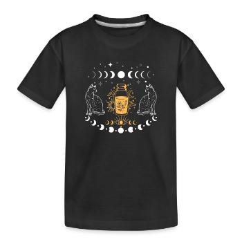 Bouteille d’alchimie pour chat au clair de lune - T-shirt bio Premium Enfant - noir - Devant