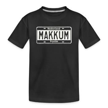 T-Shirt Makkum Hoodie Ijsselmeer Friesland - Kinder Premium Bio T-Shirt - Schwarz - Vorne