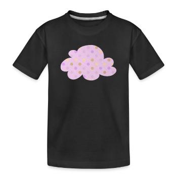Cloud Dots Dots Chambre d’enfant Météo Rose Fille - T-shirt bio Premium Enfant - noir - Devant
