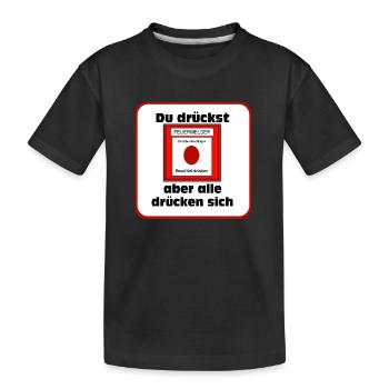 Freiwillige Feuerwehr , Shirt , Feuermelder (25) - Kinder Premium Bio T-Shirt - Schwarz - Vorne