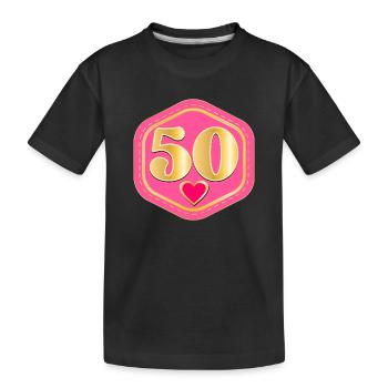 50th Birthday - FIFTY - Kids' Premium Organic T-Shirt - black - Front