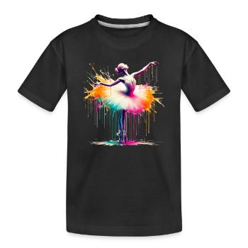 Balletttänzerin mit Tutu - Kinder Premium Bio T-Shirt - Schwarz - Vorne