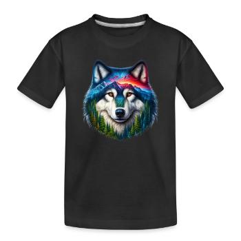 Wolf - Kinder Premium Bio T-Shirt - Schwarz - Vorne