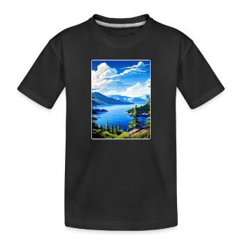 Affiche de voyage souvenir du parc national du lac Crater - T-shirt bio Premium Enfant - noir - Devant