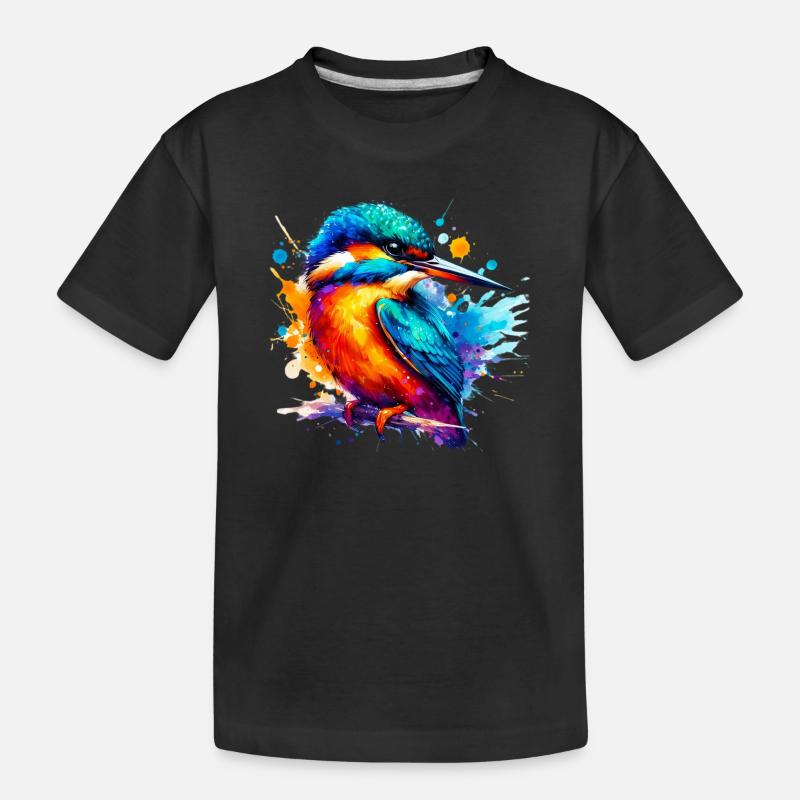 Eisvogel - Kinder Premium Bio T-Shirt - Schwarz
