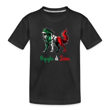 Der stolz von Turin Italien Flagge - Kinder Premium Bio T-Shirt - Schwarz - Vorne