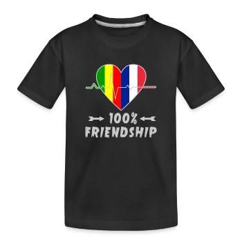 Mali und Frankreich 100% Freundschaft - Kinder Premium Bio T-Shirt - Schwarz - Vorne