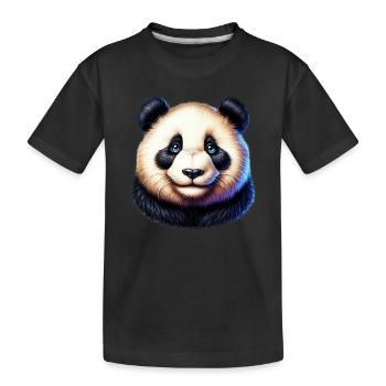 Panda - Kinder Premium Bio T-Shirt - Schwarz - Vorne