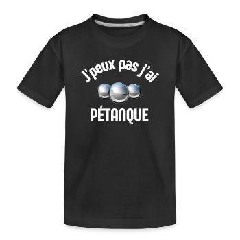 Pétanque, Melone, Petanque-Fan - Kinder Premium Bio T-Shirt - Schwarz - Vorne
