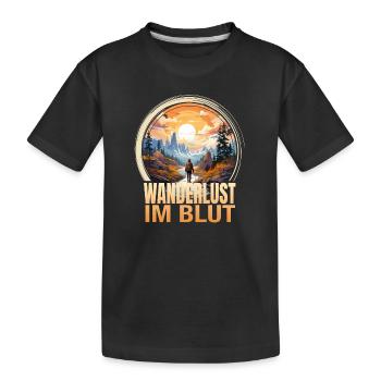 Wandern - Kinder Premium Bio T-Shirt - Schwarz - Vorne