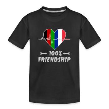 Afghanistan und Frankreich 100% Freundschaft - Kinder Premium Bio T-Shirt - Schwarz - Vorne