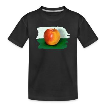 apple - Kids' Premium Organic T-Shirt - black - Front