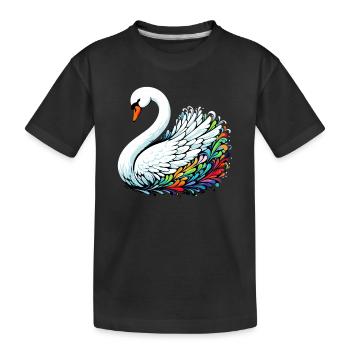 Cygne - T-shirt bio Premium Enfant - noir - Devant