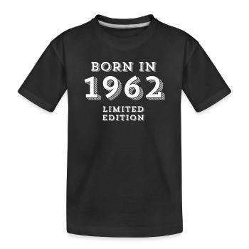 date de naissance, année de naissance, 1962 - T-shirt bio Premium Enfant - noir - Devant