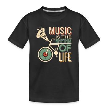 La musique est le rythme de la vie - T-shirt bio Premium Enfant - noir - Devant