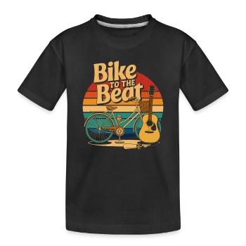 Bike to the Beat - Kids' Premium Organic T-Shirt - black - Front