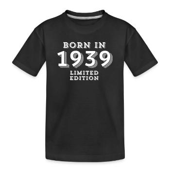 85 ans, année de naissance, date de naissance - T-shirt bio Premium Enfant - noir - Devant