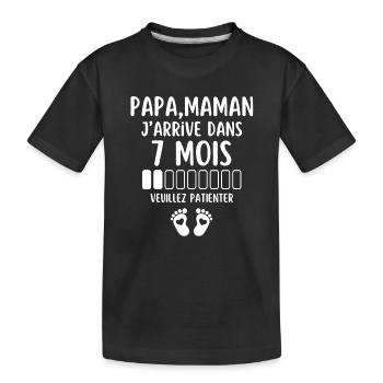 Geburt, Wunscheltern, Baby an Bord, Schwangerschaft - Kinder Premium Bio T-Shirt - Schwarz - Vorne