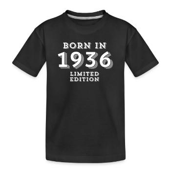 88 years, year of birth, date of birth - Kids' Premium Organic T-Shirt - black - Front