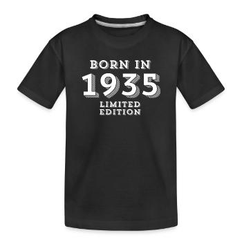 date de naissance, année de naissance, 89 ans - T-shirt bio Premium Enfant - noir - Devant