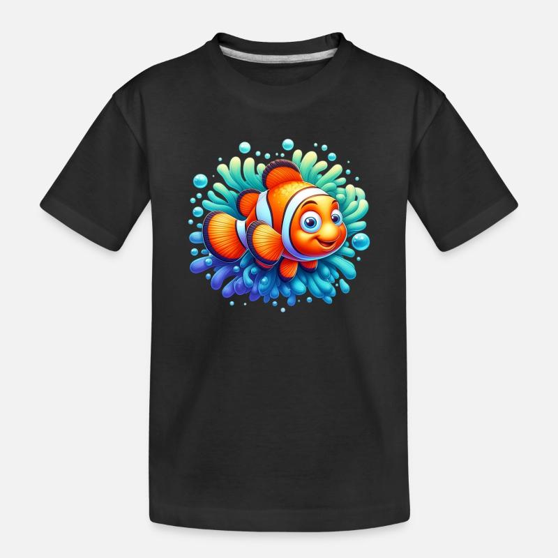 Clownfisch - Kinder Premium Bio T-Shirt - Schwarz