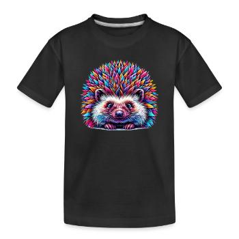 Igel - Kinder Premium Bio T-Shirt - Schwarz - Vorne