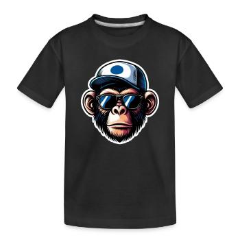 Casquette de lunettes de singe - T-shirt bio Premium Enfant - noir - Devant