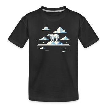 Géométrique Ours polaire sur la banquise – Calme arctique - T-shirt bio Premium Enfant - noir - Devant