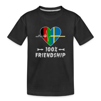 Afghanistan and Sweden 100% friendship - Kids' Premium Organic T-Shirt - black - Front