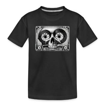 Cassette Skull - Soundtrack des Lebens - Kinder Premium Bio T-Shirt - Schwarz - Vorne