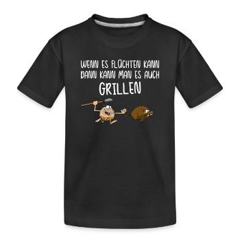 Jäger grillen bbq Griller Grillmeister Sprüche - Kinder Premium Bio T-Shirt - Schwarz - Vorne