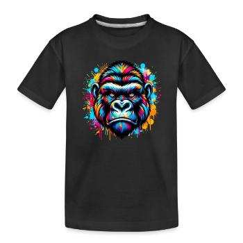 Gorilla - Kinder Premium Bio T-Shirt - Schwarz - Vorne