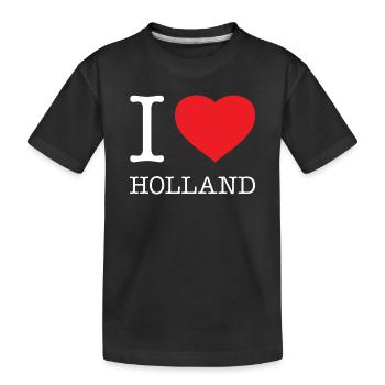 I LOVE HOLLAND - Kids' Premium Organic T-Shirt - black - Front