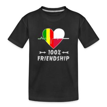 Mali und Polen 100% Freundschaft - Kinder Premium Bio T-Shirt - Schwarz - Vorne