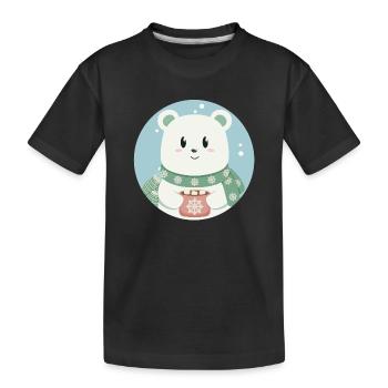 Ours polaire mignon dans l’ de Noël - T-shirt bio Premium Enfant - noir - Devant