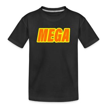 MEGA - Kinder Premium Bio T-Shirt - Schwarz - Vorne