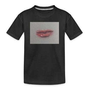Lip art expressif sur feuille grise - T-shirt bio Premium Enfant - noir - Devant