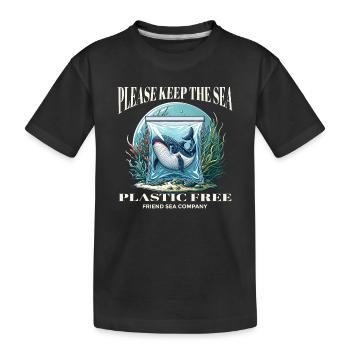 Wale und Plastik - Kinder Premium Bio T-Shirt - Schwarz - Vorne