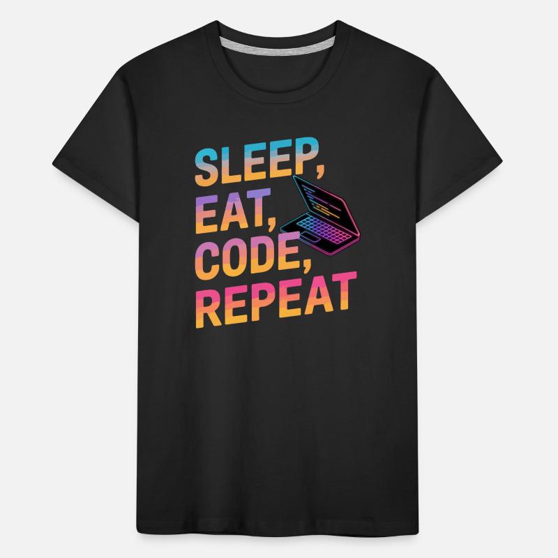 Sleep, Eat, Code, Repeat Kids' Premium Organic T-Shirt