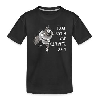 Droll éléphant motif animal animal Dicton animal sauvage - T-shirt bio Premium Enfant - noir - Devant