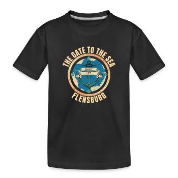 The Gate to the Sea - Flensburg - Kinder Premium Bio T-Shirt - Schwarz - Vorne