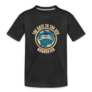 The Gate to the Sea - Norddeich - Kinder Premium Bio T-Shirt - Schwarz - Vorne