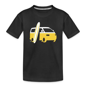 Vanlife & Surfen - Kinder Premium Bio T-Shirt - Schwarz - Vorne