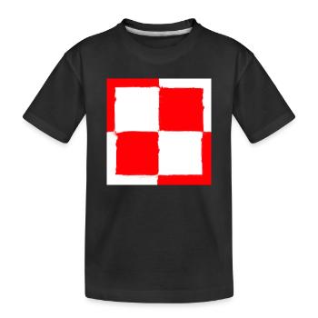 Schachbrettsymbol des polnischen Polens - Kinder Premium Bio T-Shirt - Schwarz - Vorne