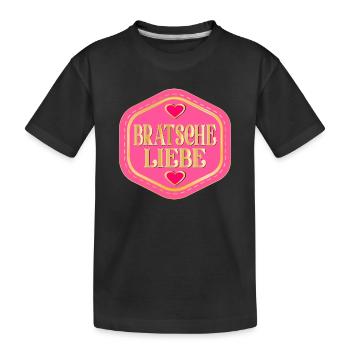 MUSIK INSTRUMENT BRATSCHE LIEBE - Kinder Premium Bio T-Shirt - Schwarz - Vorne