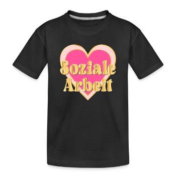 HERZ SOZIALE ARBEIT - Kinder Premium Bio T-Shirt - Schwarz - Vorne